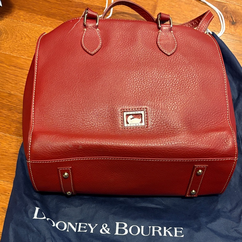 Dooney & Bourke Red Pebbled Leather Satchel